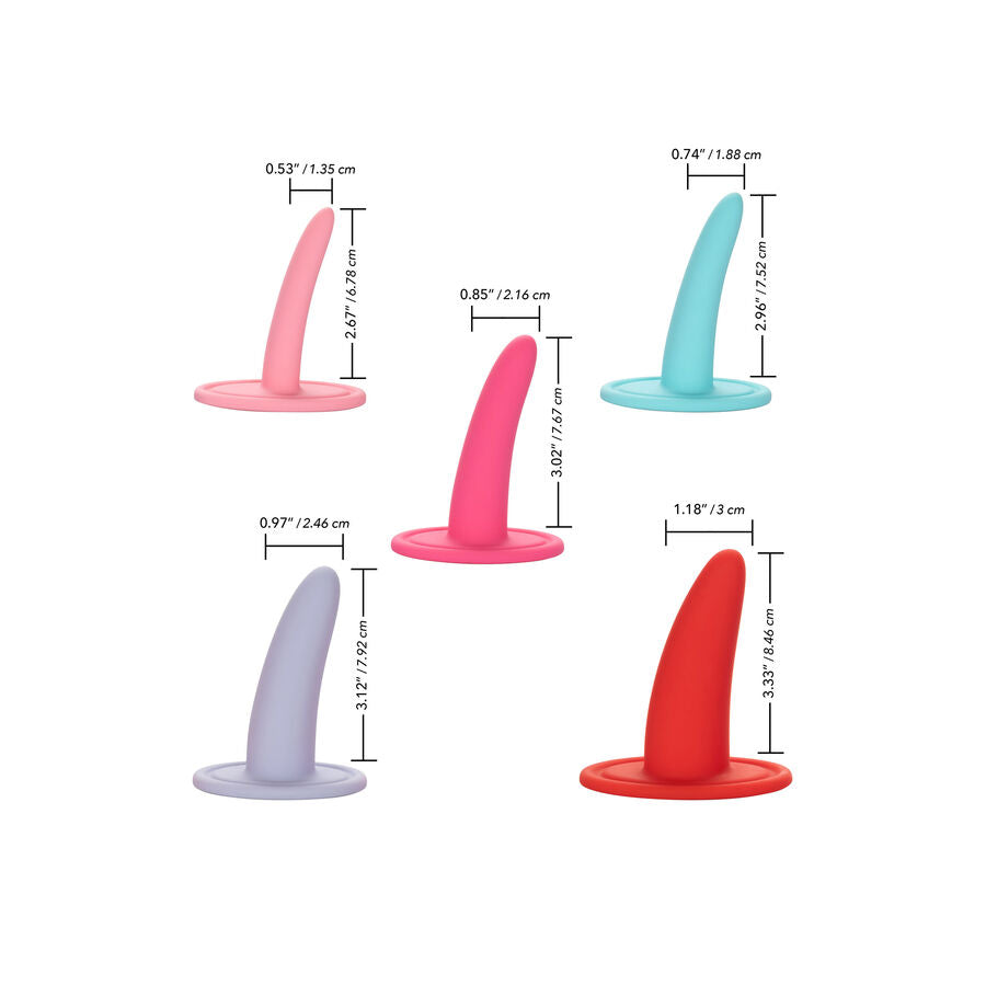 KIT 5 PCS DILATADORES VAGINAIS OU ANAIS MULTICOLOR