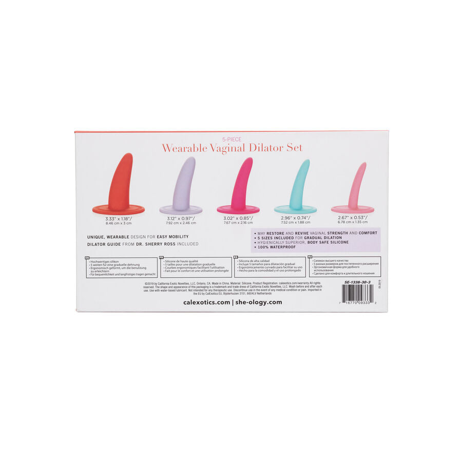 KIT 5 PCS DILATADORES VAGINAIS OU ANAIS MULTICOLOR