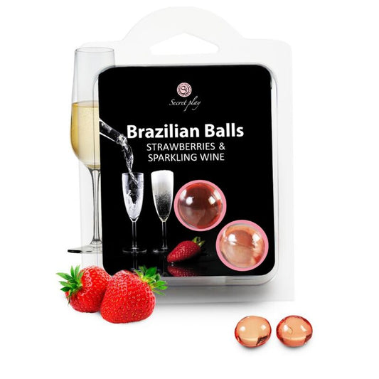 CONJUNTO DE BOLAS BRASILEIRAS MORANGO E CHAMPANHE