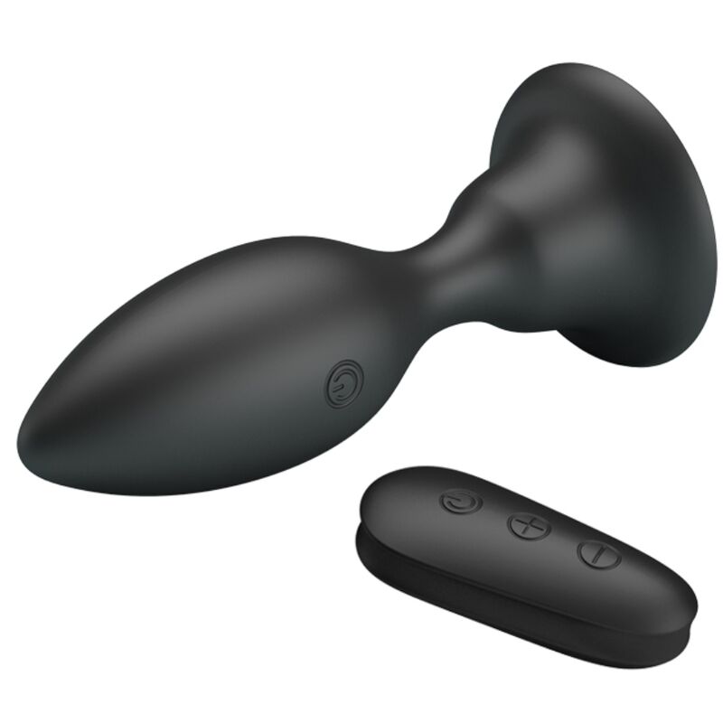 PLUG ANAL COM CONTROLE REMOTO VIBRAO PRETO