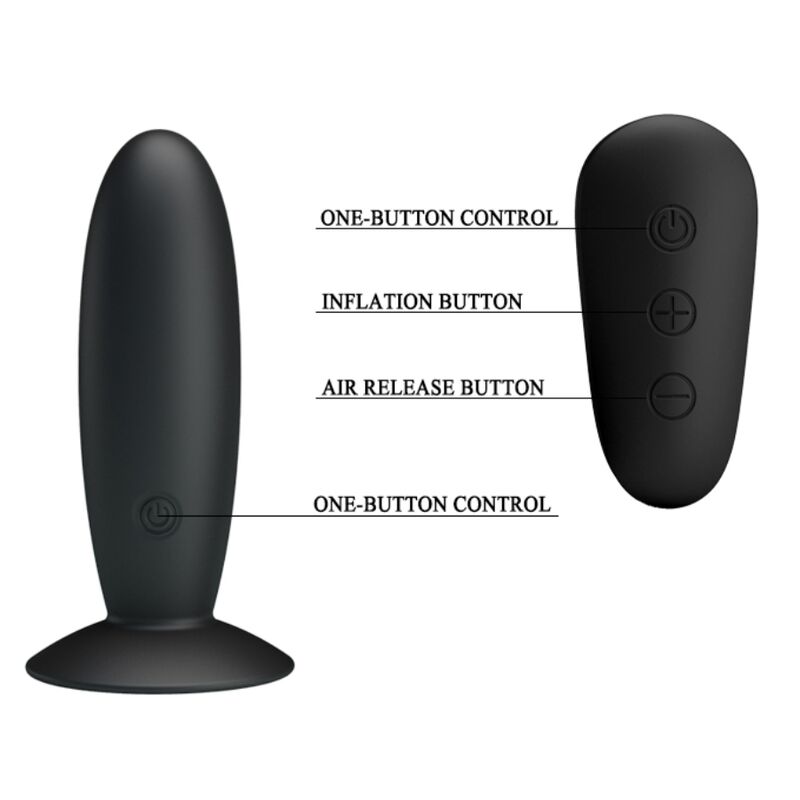 PLUG ANAL COM CONTROLE REMOTO VIBRAO PRETO