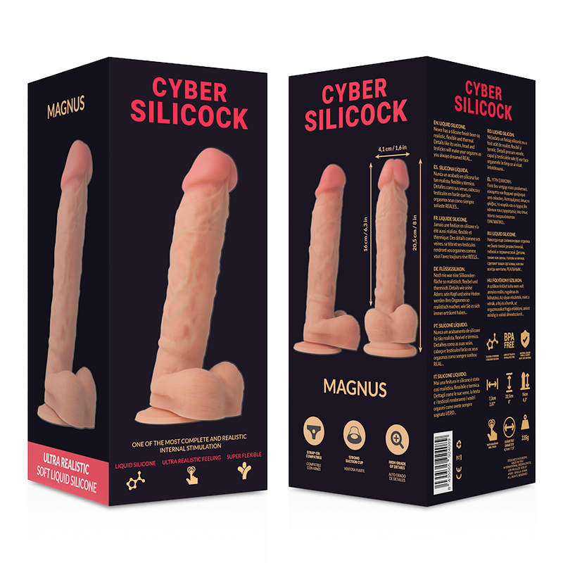 STRAP-ON MAGNUS LIQUID SILICONE COM 3 ANÉIS GRÁTIS 20.5CM -O- 4.1CM