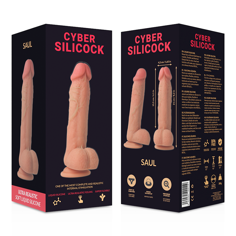 STRAP-ON SAUL SILICONE LÍQUIDO COM 3 ANÉIS GRÁTIS 15.5CM -O- 4.2CM