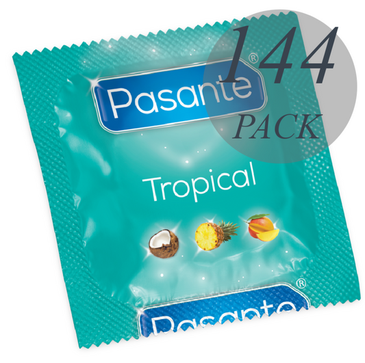 PRESERVATIVOS PASANTE CONDOMS TROPICAL 144 UNIDADES