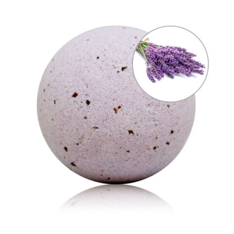 BOMBA DE BANHO PERFUME DE LAVANDA COM PÉTALAS DE ROSA
