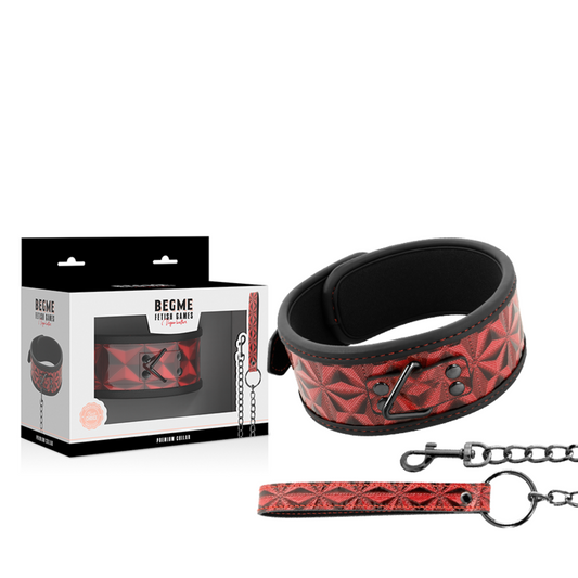 COLAR DE COURO VEGANO PREMIUM RED EDITION COM FORRO DE NEOPRENE