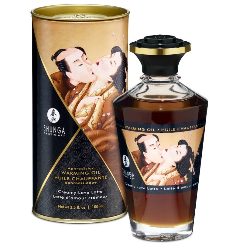 ÓLEO DE MASSAGEM COM EFEITO DE CALOR SABOR CREMOSO LOVE LATTE 100 ML