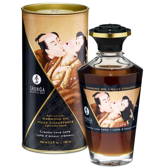 ÓLEO DE MASSAGEM COM EFEITO DE CALOR SABOR CREMOSO LOVE LATTE 100 ML
