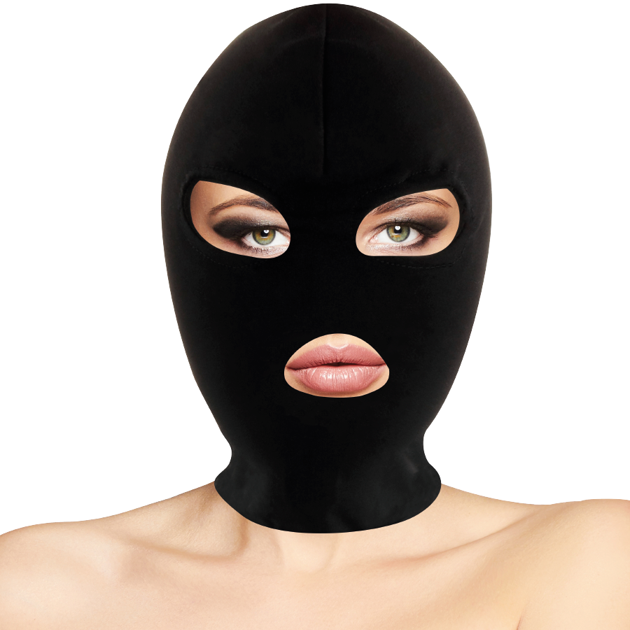 MÁSCARA DE SUBMISSÃO DE BDSM BOCA E OLHOS PRETA