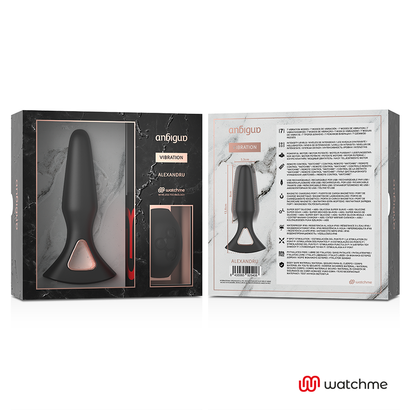 VIBRADOR ANAL PLUG ALEXANDRU WATCHME CONTROLE REMOTO