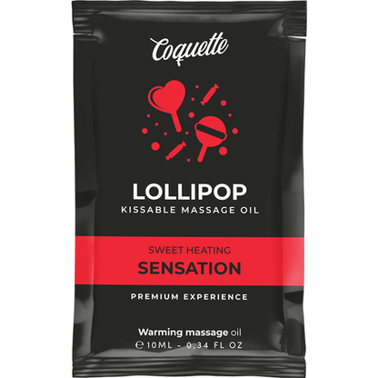ÓLEO DE MASSAGEM BEIJÁVEL DE BOLSO COM EFEITO DE CALOR PIRULITO 10 ML