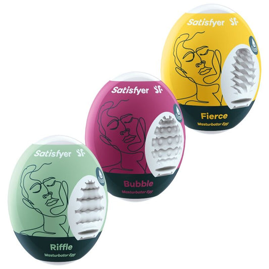 3 OVOS MASTURBADORES RIFFLE, BUBBLE & FIERCE