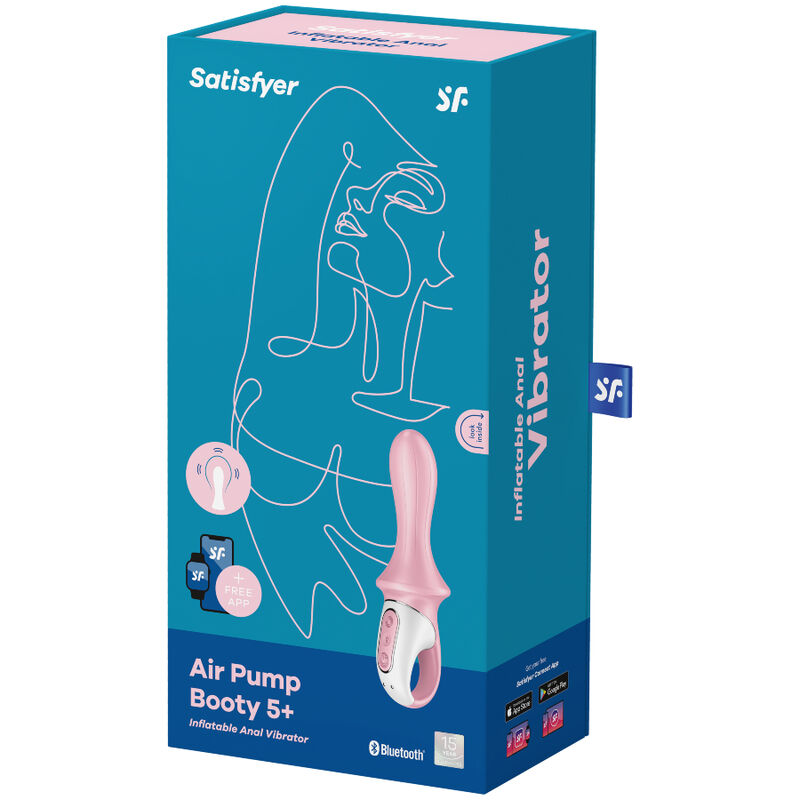 AIR PUMP BOOTY 5+ VIBRADOR ANAL INFLÁVEL ROSA