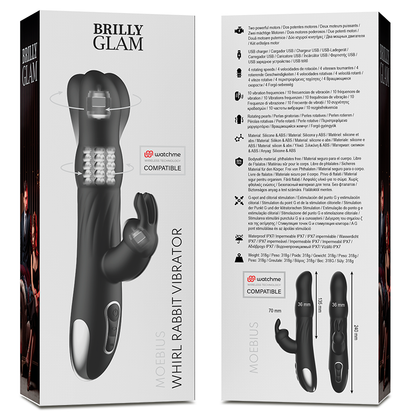 VIBRADOR E ROTADOR MOEBIUS COELHO COMPATÍVEL COM A TECNOLOGIA WATCHME WIRELESS