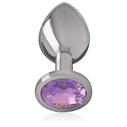 PLUG ANAL DE METAL DE ALUMÍNIO COM CRISTAL VIOLETA TAMANHO M