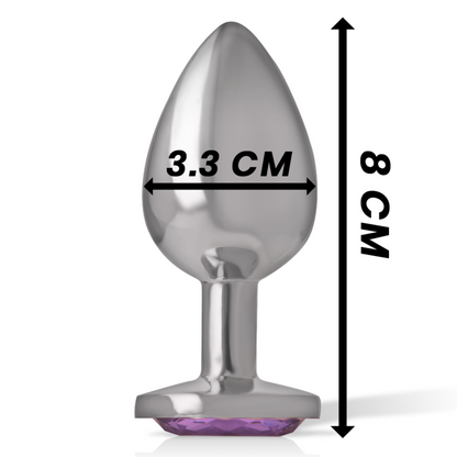 PLUG ANAL DE METAL DE ALUMÍNIO COM CRISTAL VIOLETA TAMANHO M