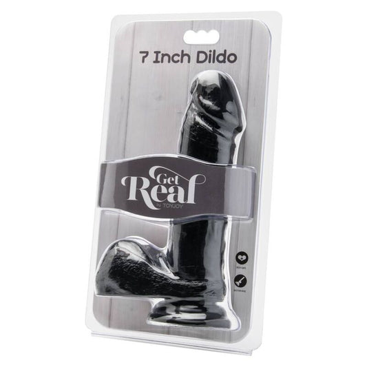 DILDO 18 CM COM BOLAS PRETAS