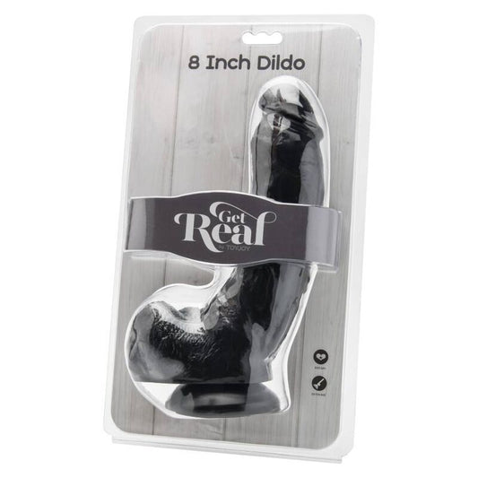 DILDO 20,5 CM COM BOLAS PRETAS