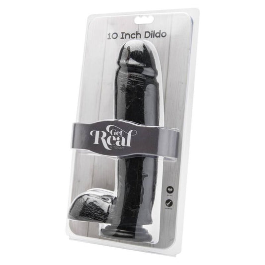 DILDO 25,5 CM COM BOLAS PRETO