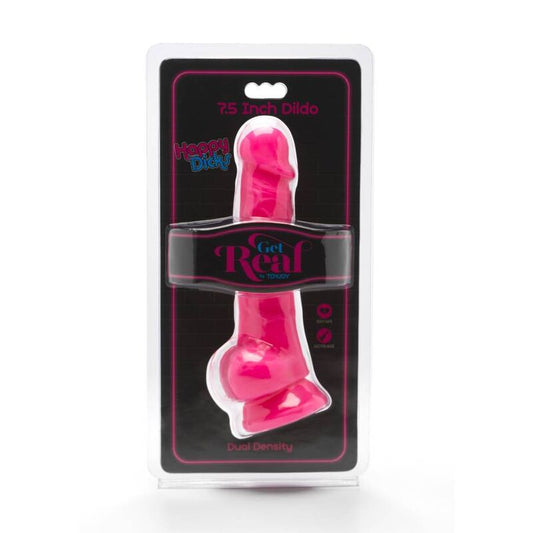 DILDO PAU FELIZ 19CM COM BOLAS ROSA