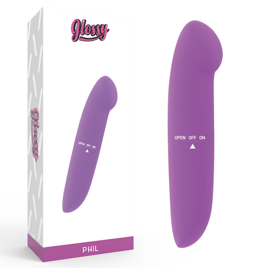 VIBRADOR GLOSSY PHIL ROXO