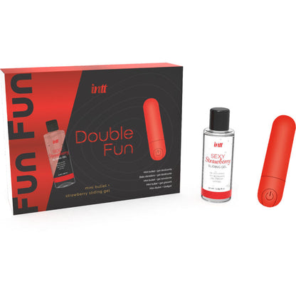 DUPLO FUN KIT COM BALA VIBRANTE E GEL DE MASSAGEM DE MORANGO