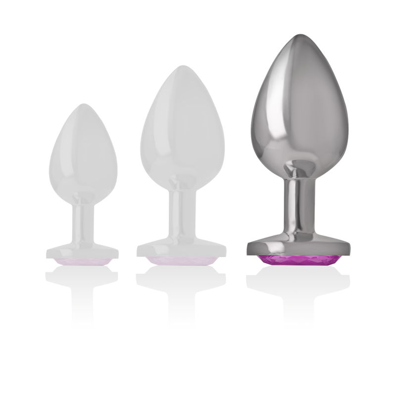 PLUG ANAL DE ALUMÍNIO METAL CORAO ROSA TAMANHO L