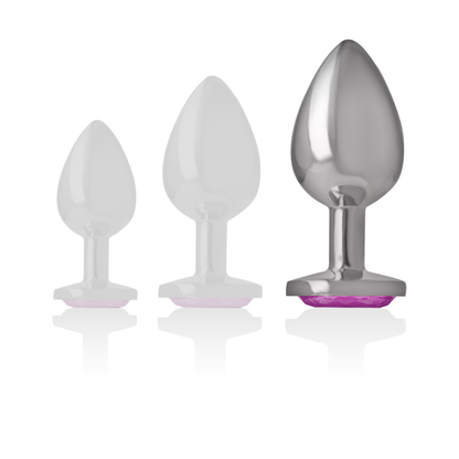 PLUG ANAL DE ALUMÍNIO METAL CORAO ROSA TAMANHO L
