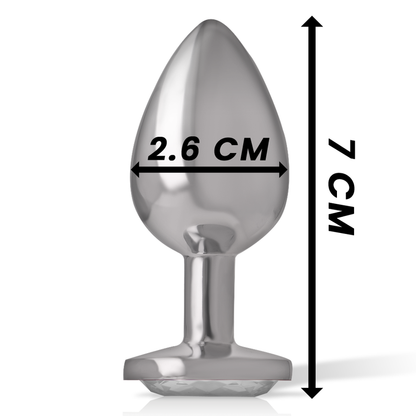 PLUG ANAL DE METAL DE ALUMÍNIO COM CORAO BRANCO TAMANHO S