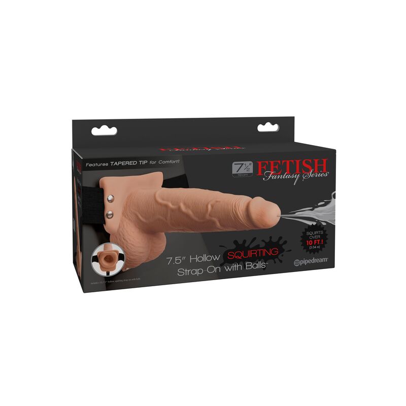 ARNÊS AJUSTVEL PÉNIS REALÍSTICO COM BOLAS SQUIRTING 19 CM