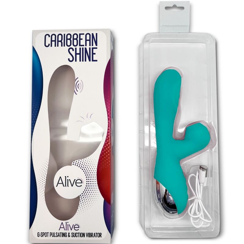 VIBRADOR CARIBBEAN SHINE E SUCKER AZUL