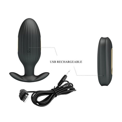 VIBRADOR RECARREGVEL ANAL KELLY PLUG PRETO