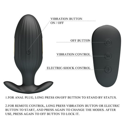VIBRADOR RECARREGVEL ANAL KELLY PLUG PRETO