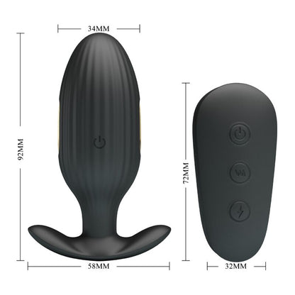 VIBRADOR RECARREGVEL ANAL KELLY PLUG PRETO