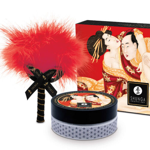 KIT DE PÓ DE MASSAGEM COMESTÍVEL DE MORANGO