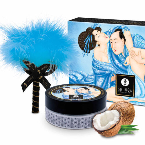 KIT DE MASSAGEM EM PÓ DE COCO COMESTÍVEL