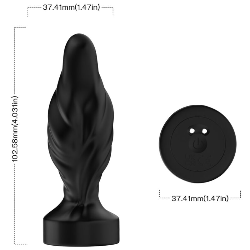 VIBRADOR E PLUG ANAL CONTROLE REMOTO PRETO