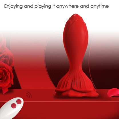 VIBRADOR ROSA E PLUG ANAL PEQUENO CONTROLE REMOTO VERMELHO