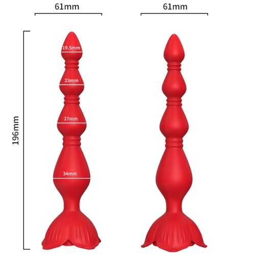 VIBRADOR PAGODE ROSA E PLUG ANAL VERMELHO