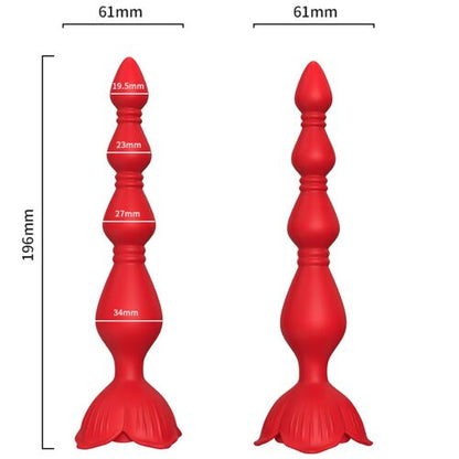 VIBRADOR PAGODE ROSA E PLUG ANAL VERMELHO
