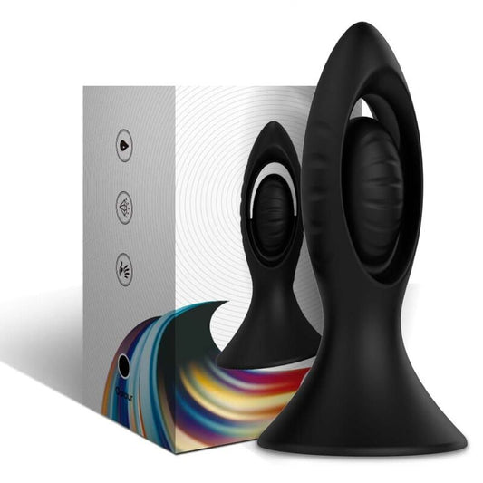 VIBRADOR E PLUG ANAL SILICONE PRETO