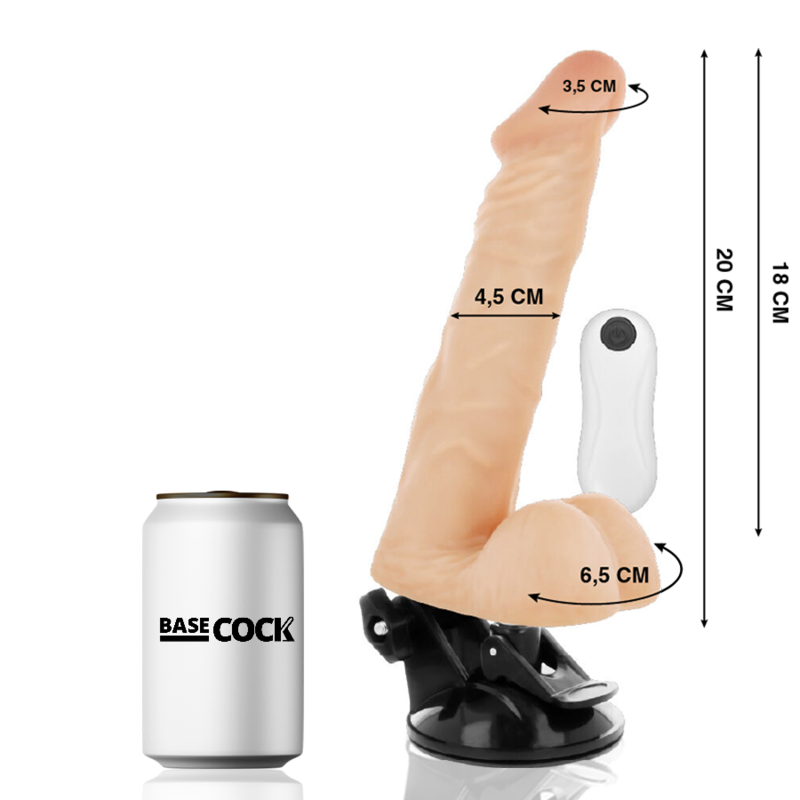 VIBRADOR ARTICULÁVEL CONTROLE REMOTO NATURAL 20 CM -O- 4.5 CM