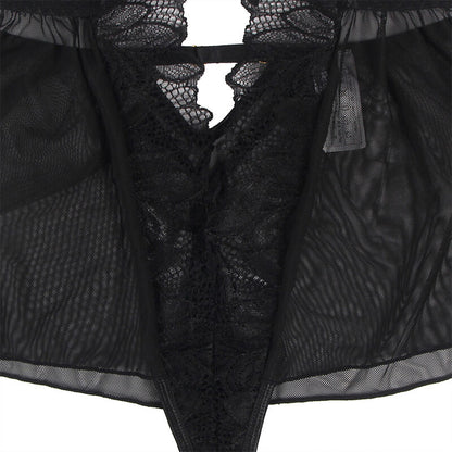 TEDDY HALTER NECK BARE BACK LACE PRETO
