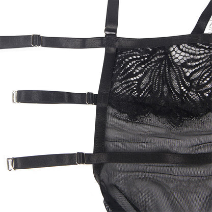 BABYDOLL COM ALÇAS DE RENDA AJUSÁTVEIS PRETO