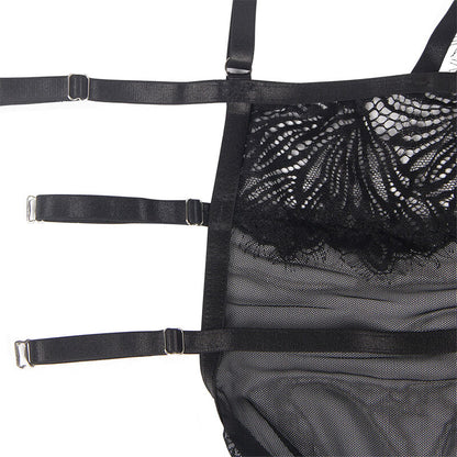 BABYDOLL COM ALÇAS DE RENDA AJUSÁTVEIS PRETO