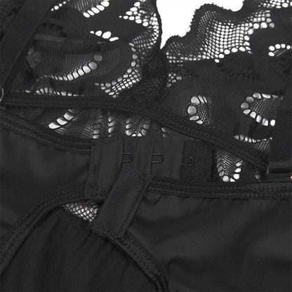 BABYDOLL COM PEITO ESTAMPADO FLORAL PRETO
