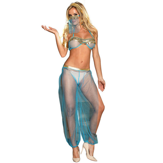 CONJUNTO DE LINGERIE AZUL ESTILO INDIA