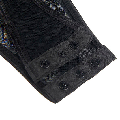 TEDDY COM ALA LIGA DETALHE PEITO PRETO/VERMELHO/BRANCO