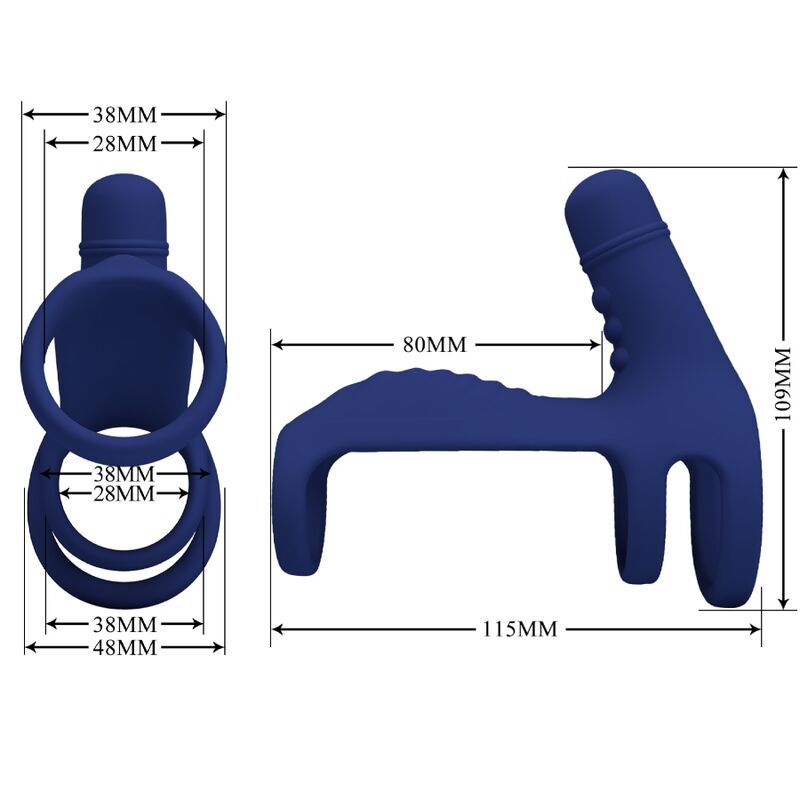 ANEL VIBRANTE ELISH COM EXTENSO AZUL