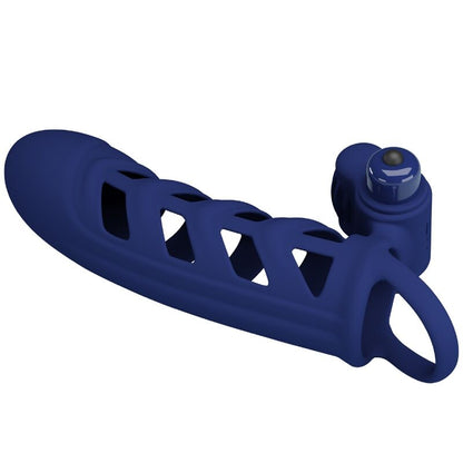 ALTAF ANEL VIBRADOR COM BAINHA DE SILICONE AZUL